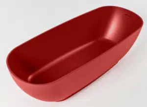 ROCK fritstående badekar 170 x 70 cm Solid surface - Rød