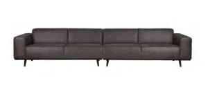 4-personers sofa i læder 372 cm - Grå