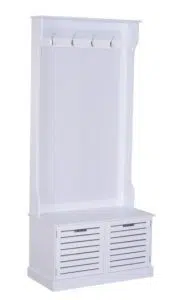 Garderobe med bænk og opbevaring i MDF H180 cm - Hvid Entrebænk