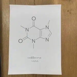 Sjov koffein molekyle plakat