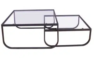 VENTURE DESIGN Rocker - grå glas og hvid metal (sæt á 2)