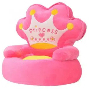 børnestol i plys princess pink