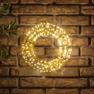 LED-julekrans, guld, 400 LED’er, Ø 30cm