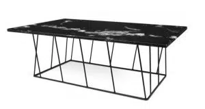 TemaHome Helix sofabord i metal og marmor 120 x 75 cm - Sort/Sort marmor